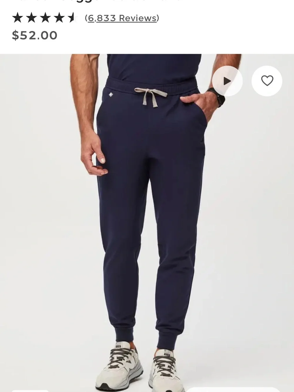 NWOT Figs Navy Jogger Scrub Pants